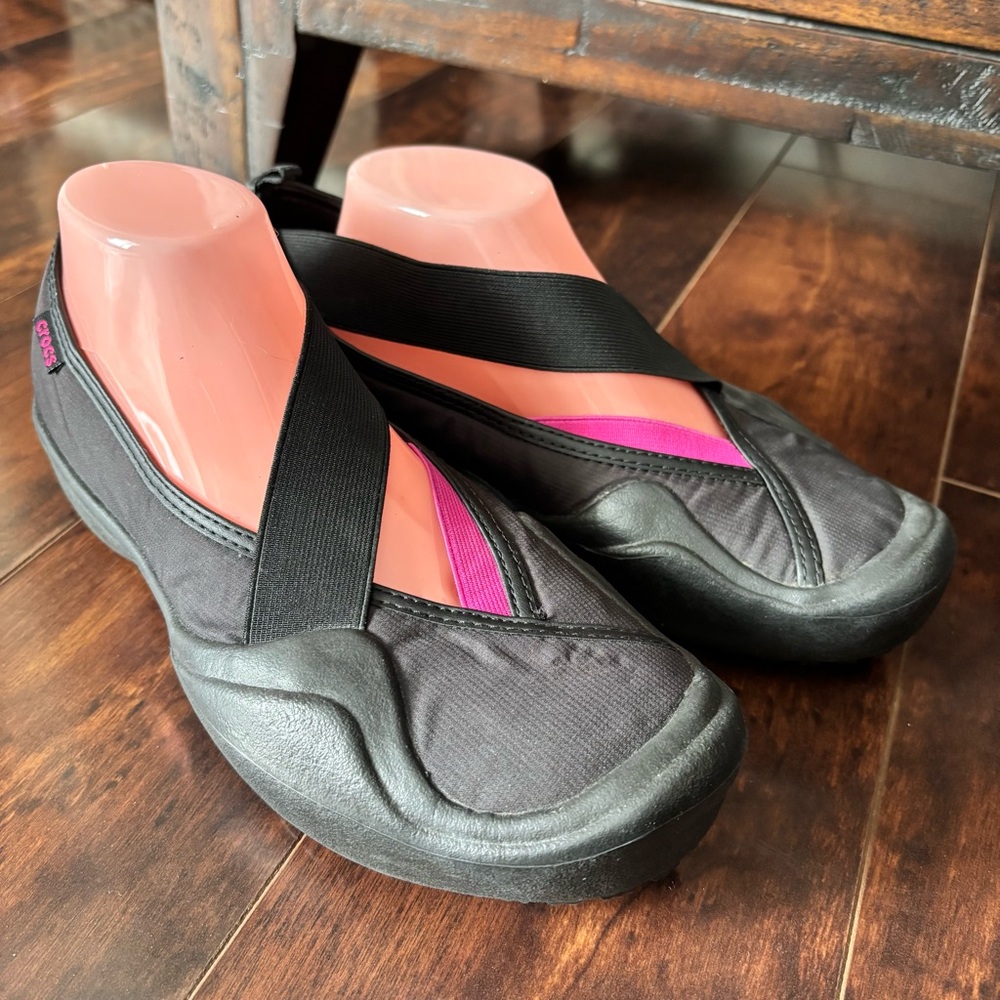 Crocs Molly Mary Jane Black Pink Loafer Ballet Flats Women’s Shoes Size 10
